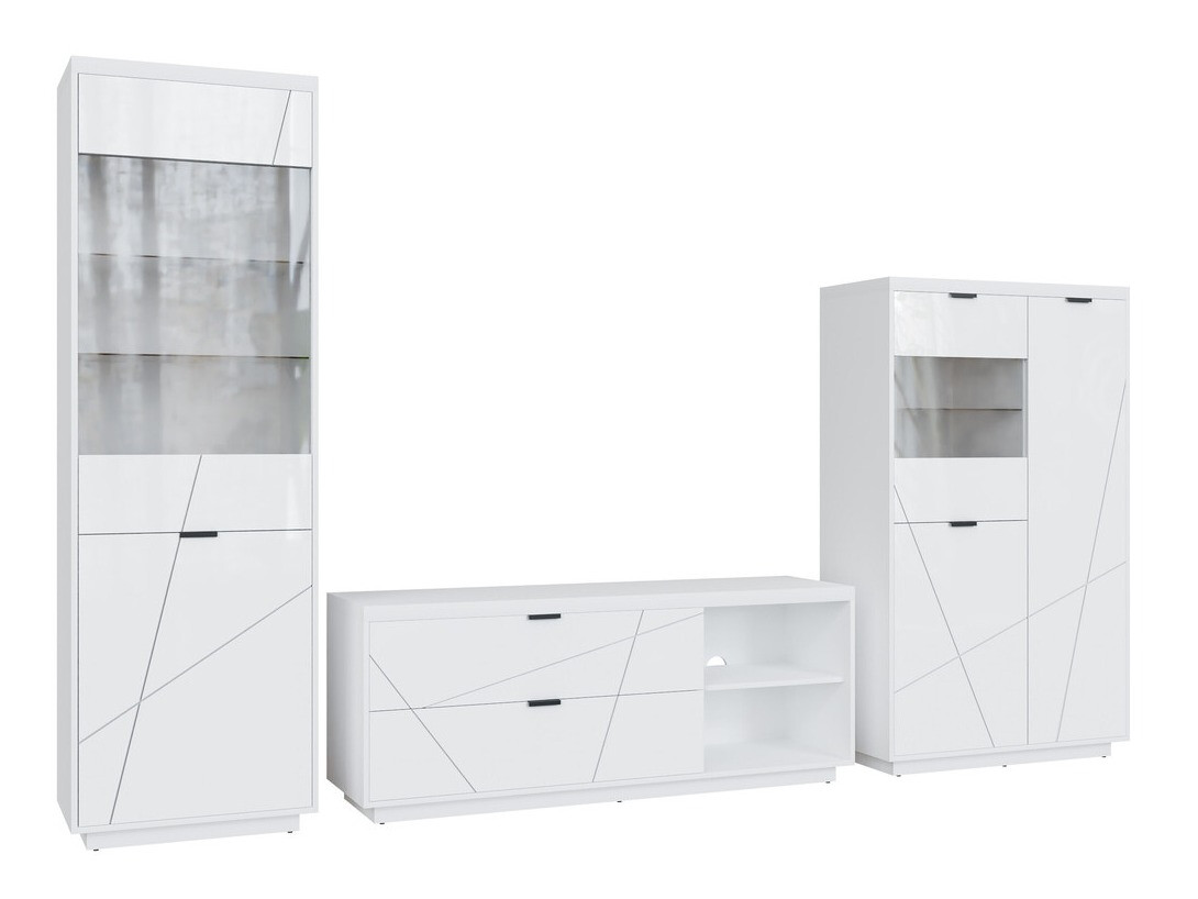 Conjunto de salón Fivale 112 (Blanco brillante + Blanco)