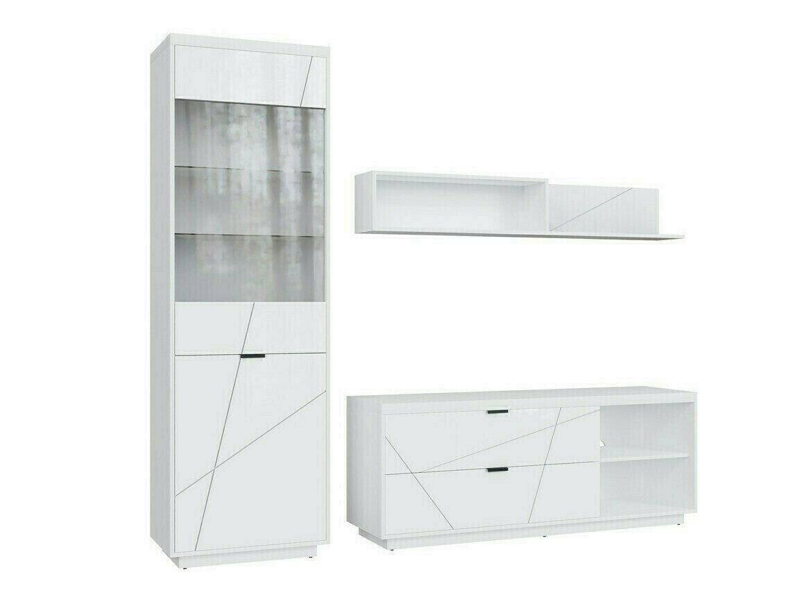 Conjunto de salón Fivale 113 (Blanco brillante + Blanco)