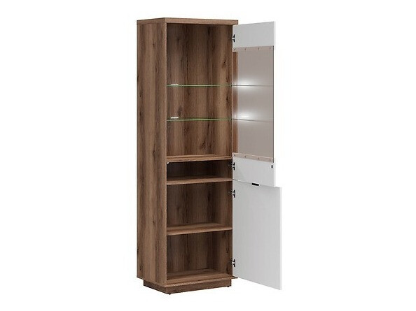 Conjunto de salón Fivale 113 (Roble delano oscuro + Blanco brillante)