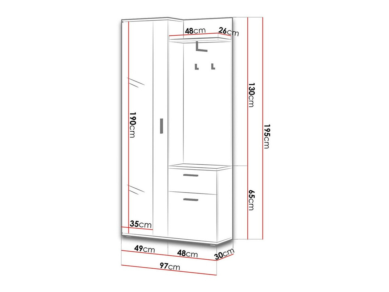 Conjunto para recibidor Stanton 103 (Roble Sonoma + Blanco)
