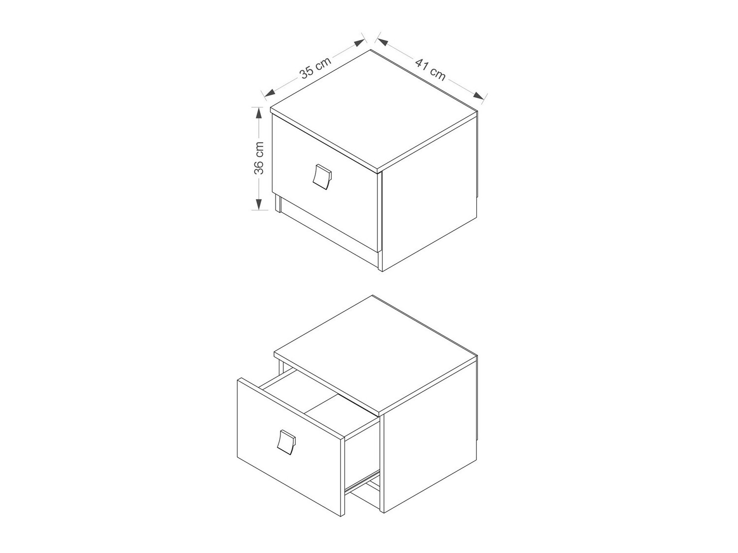 Mesilla de noche Murrieta 111 (Blanco brillante + Brillo Púrpura)