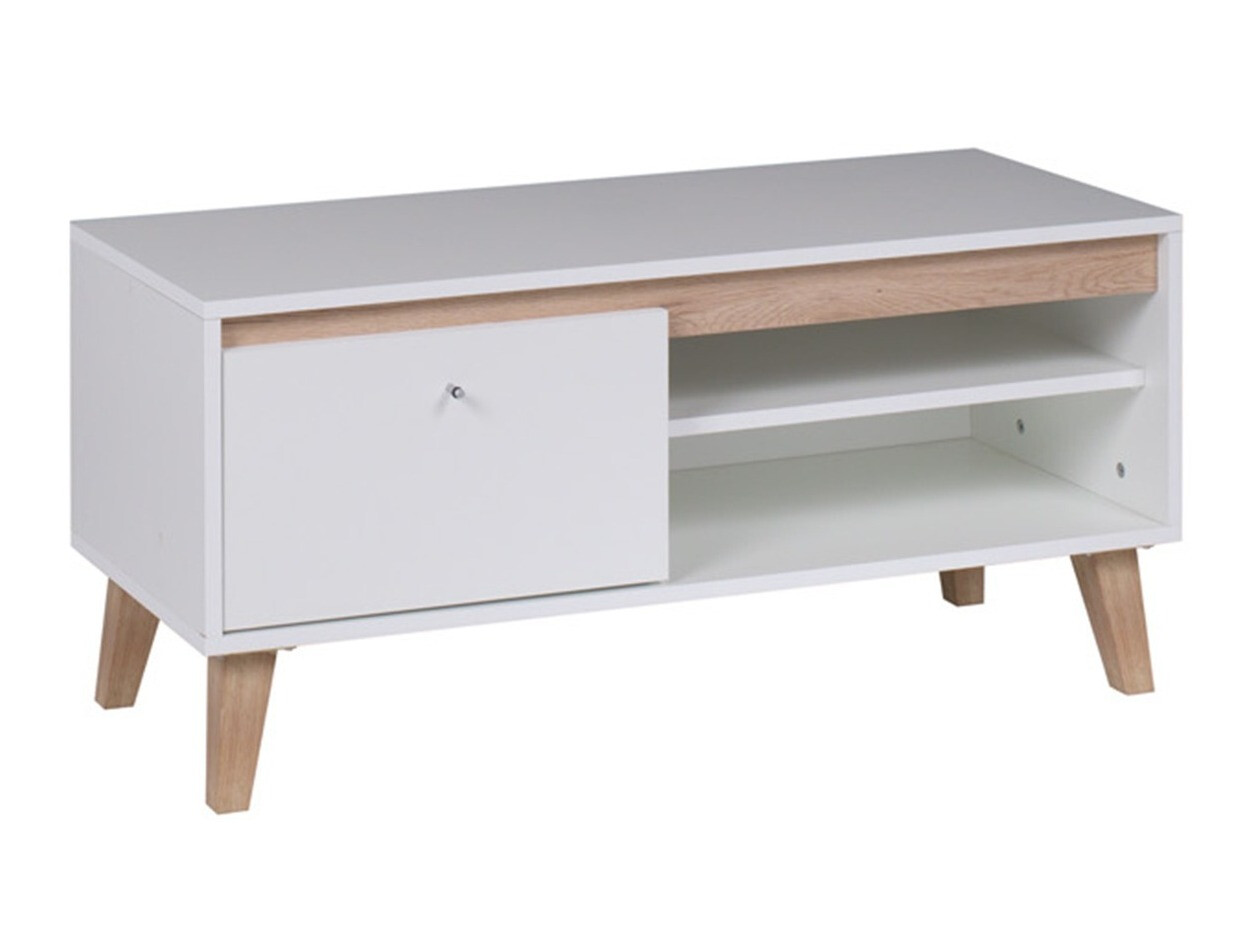 Mueble TV Delbene 112 (Roble San Remo claro + Mate blanco)