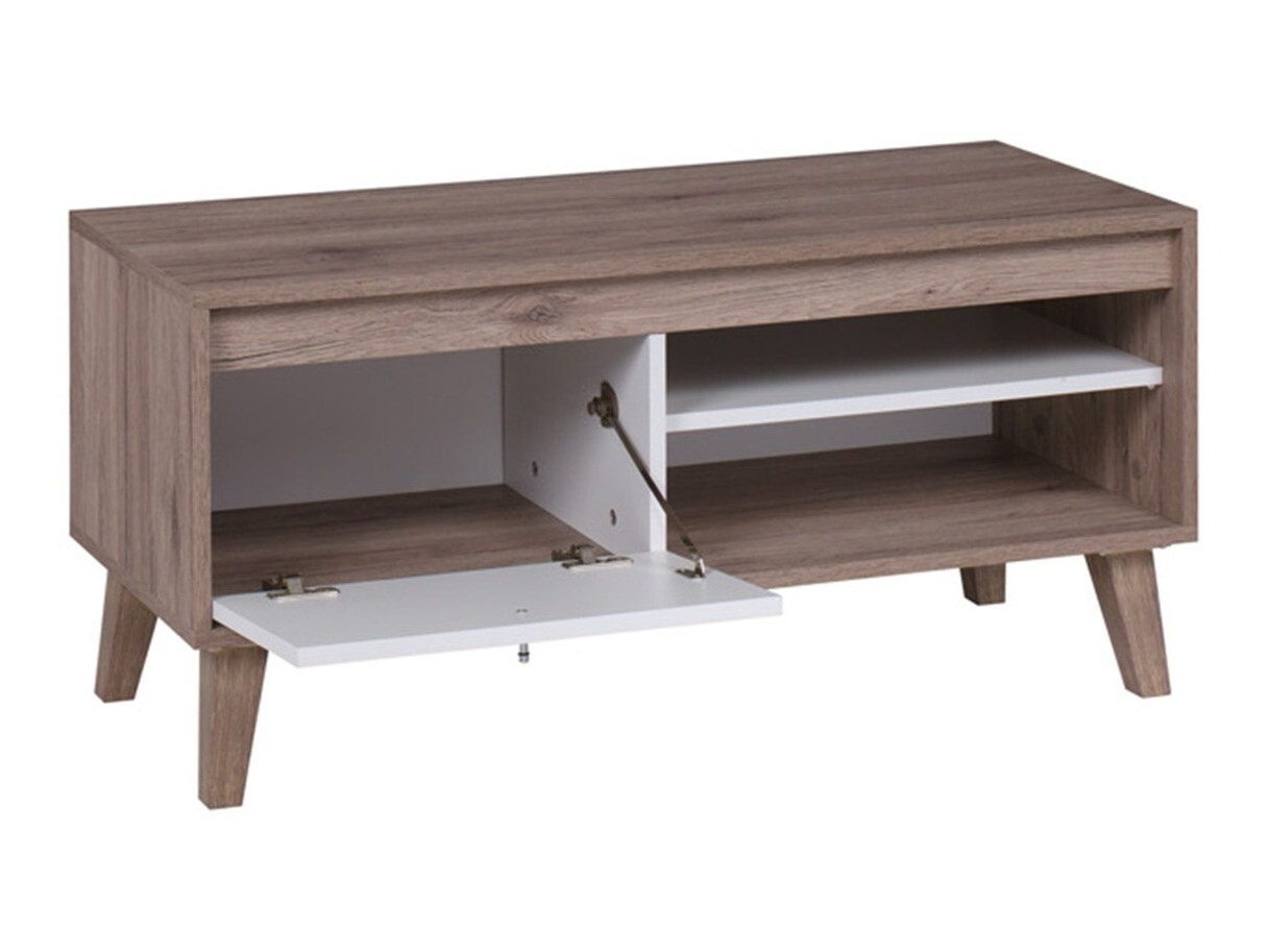 Mueble TV Delbene 112 (Roble San Remo claro + Mate blanco)