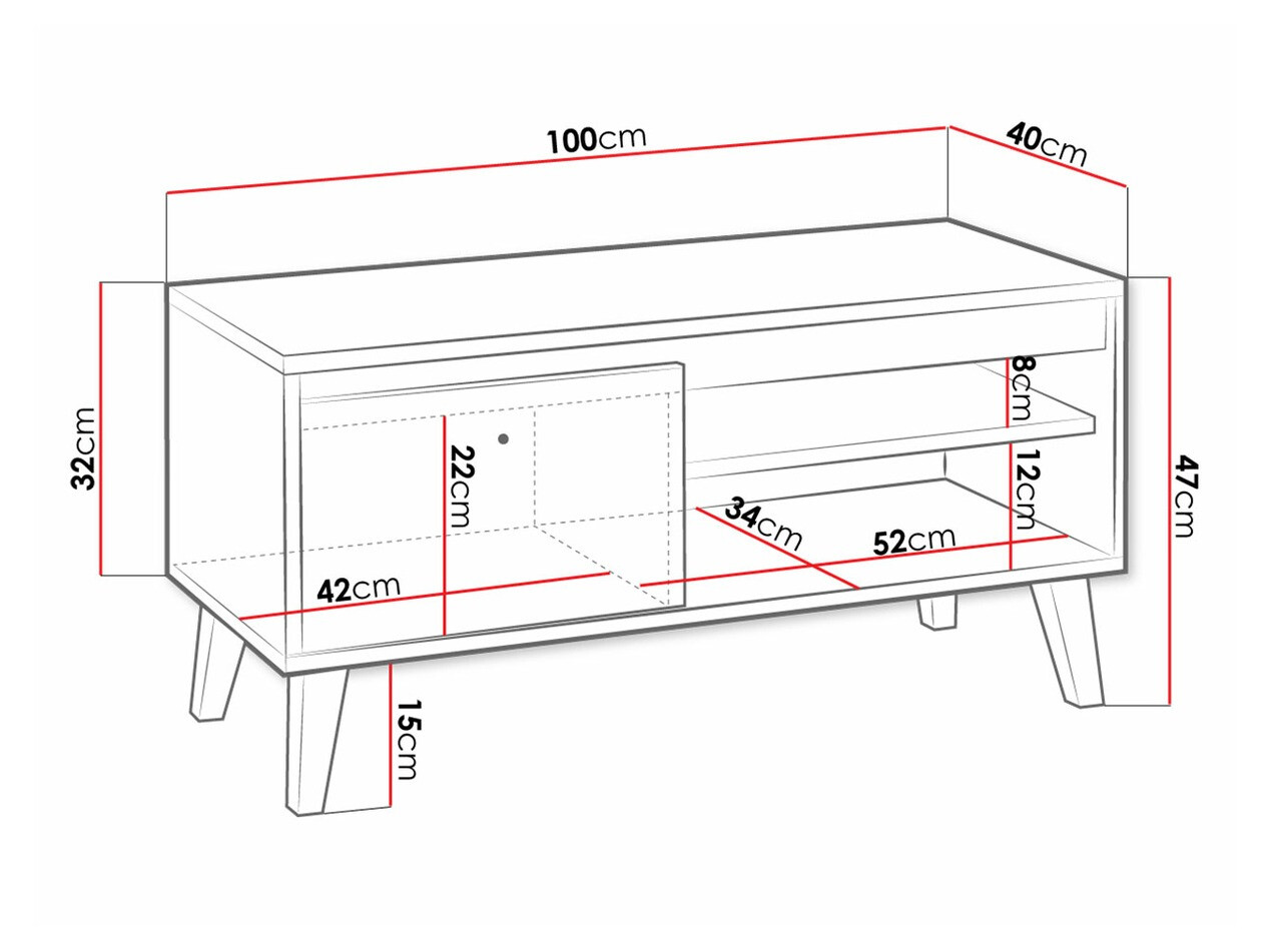 Mueble TV Delbene 112 (Roble San Remo claro + Mate blanco)