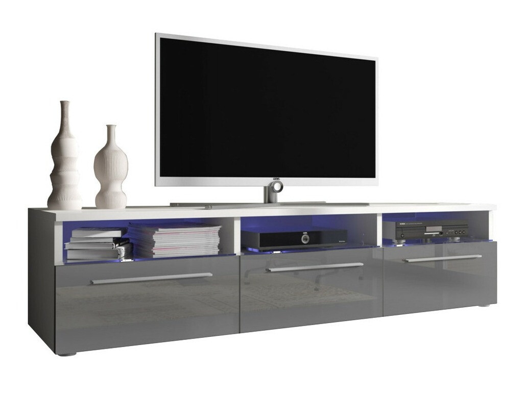 Mueble TV Nashville 100 (Blanco + Gris brillante)