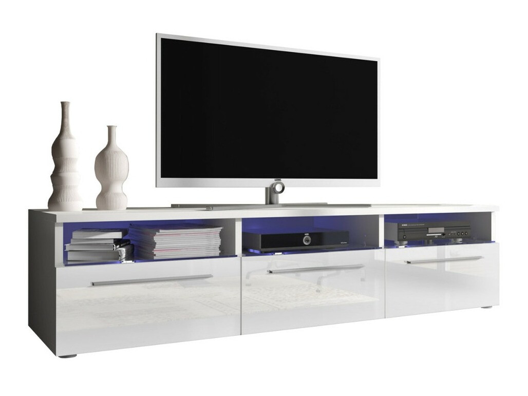 Mueble TV Uva I (Blanco + Blanco brillante)