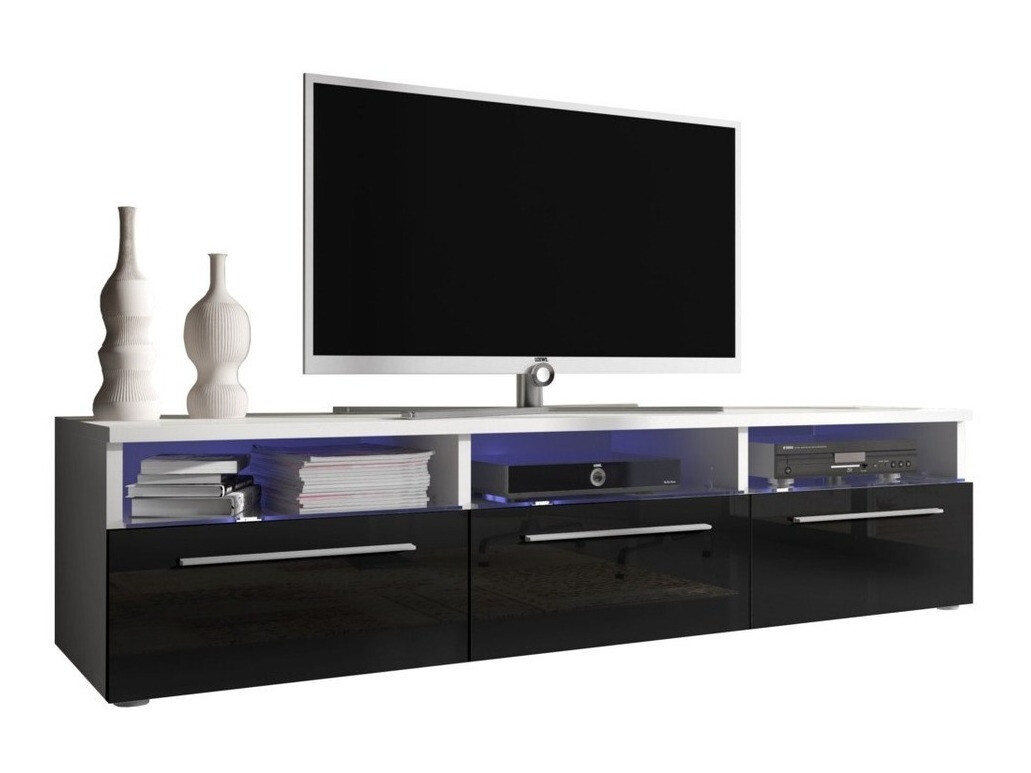 Mueble TV Uva I (Blanco + Negro brillante)