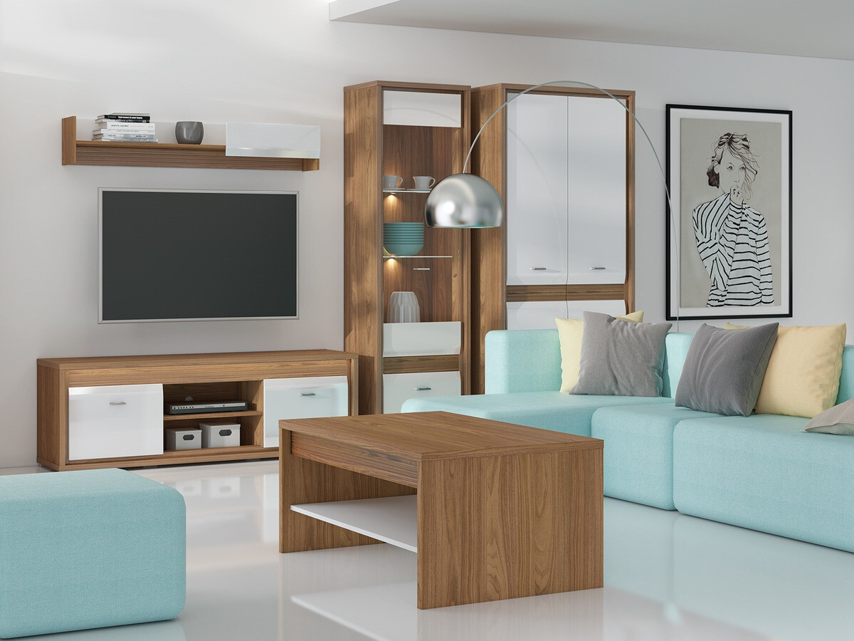 Armario Madison H100 (Blanco brillante)