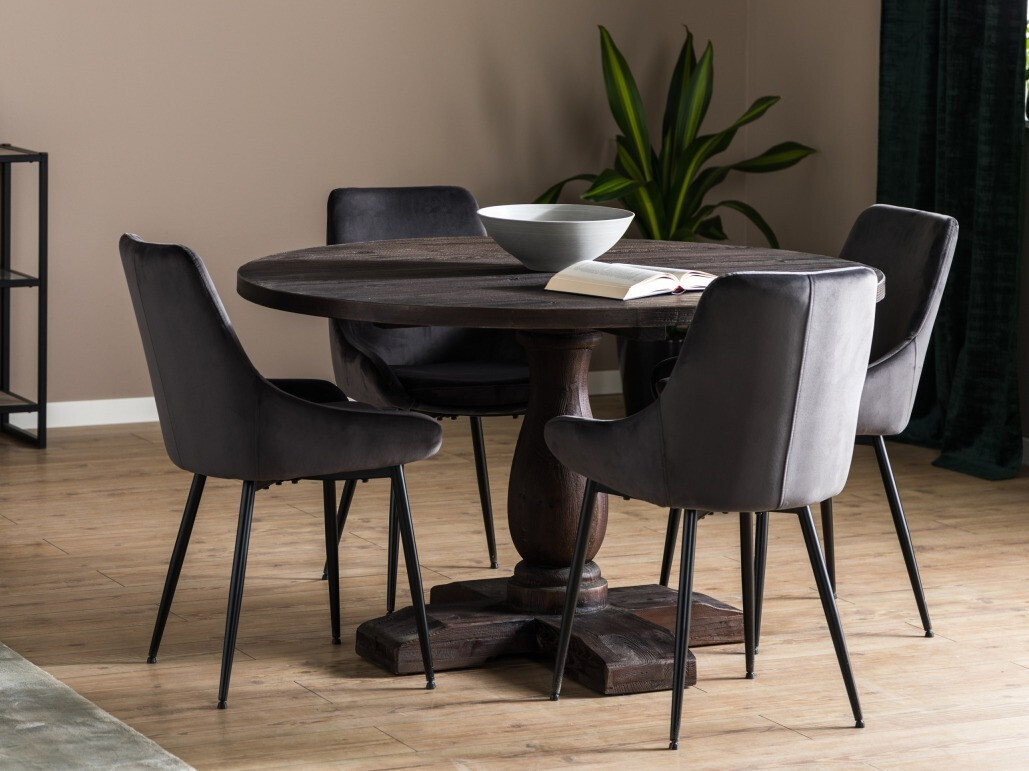 Conjunto de comedor Scandinavian Choice 743 (Gris + Negro)