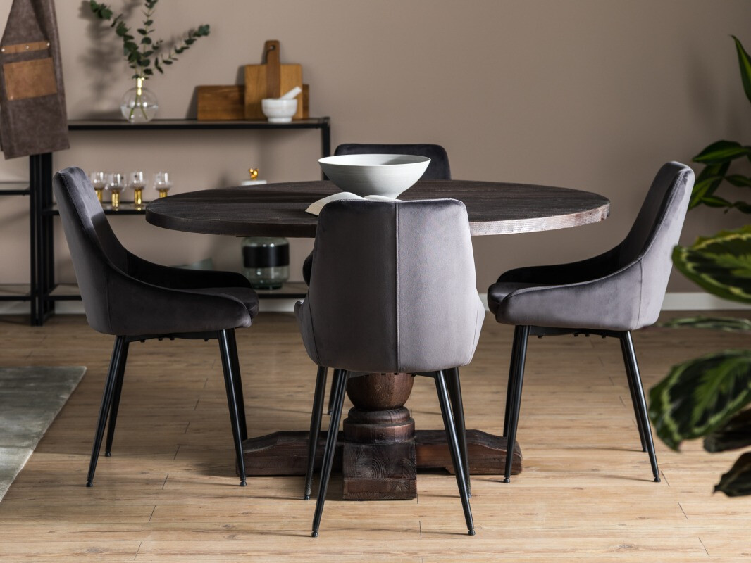 Conjunto de comedor Scandinavian Choice 743 (Gris + Negro)