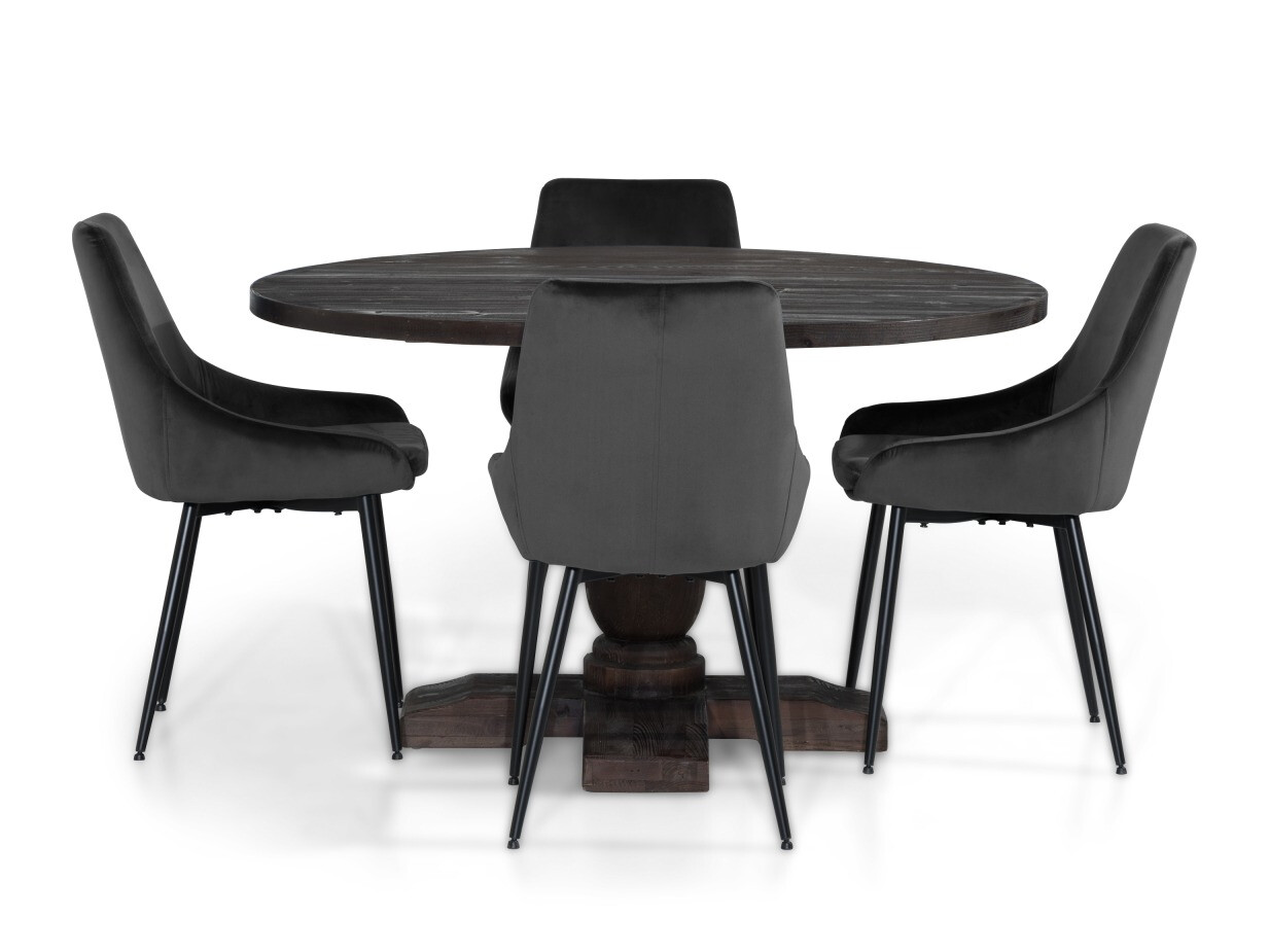 Conjunto de comedor Scandinavian Choice 743 (Gris + Negro)