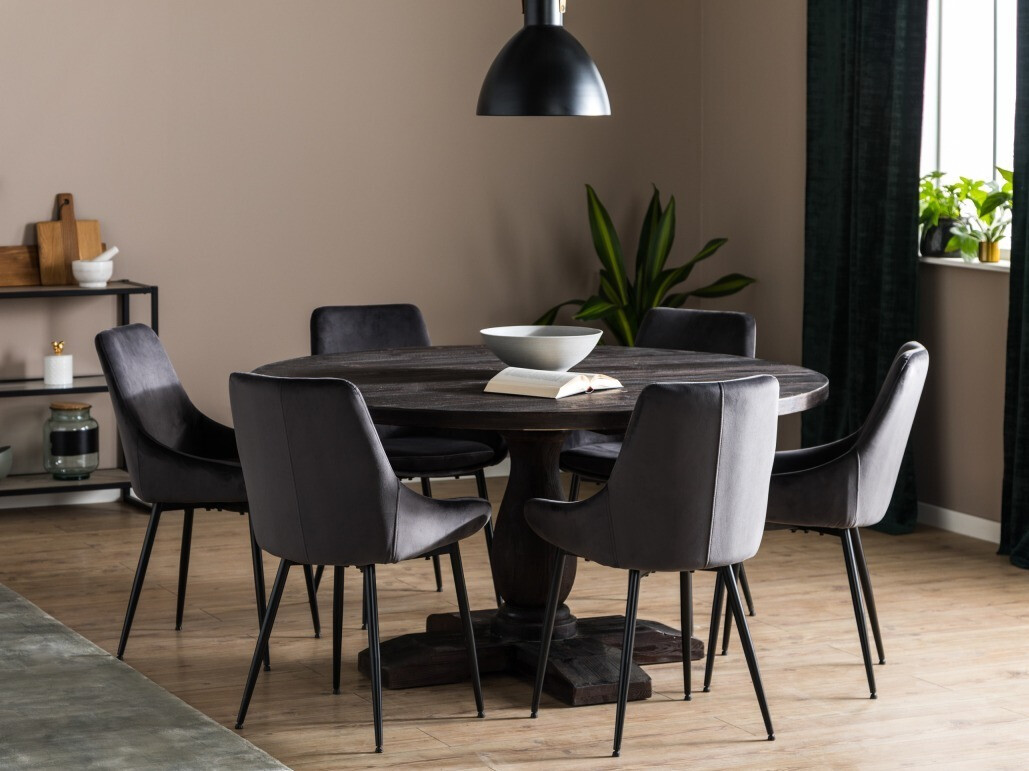 Conjunto de comedor Scandinavian Choice 744 (Gris + Negro)