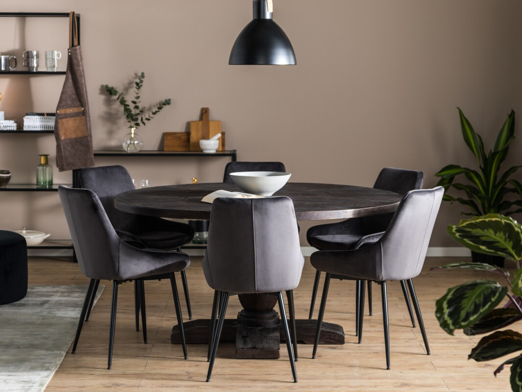 Conjunto de comedor Scandinavian Choice 744 (Gris + Negro)