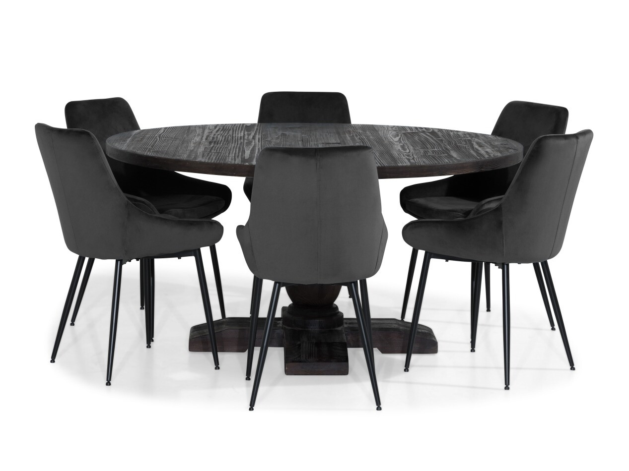 Conjunto de comedor Scandinavian Choice 744 (Gris + Negro)