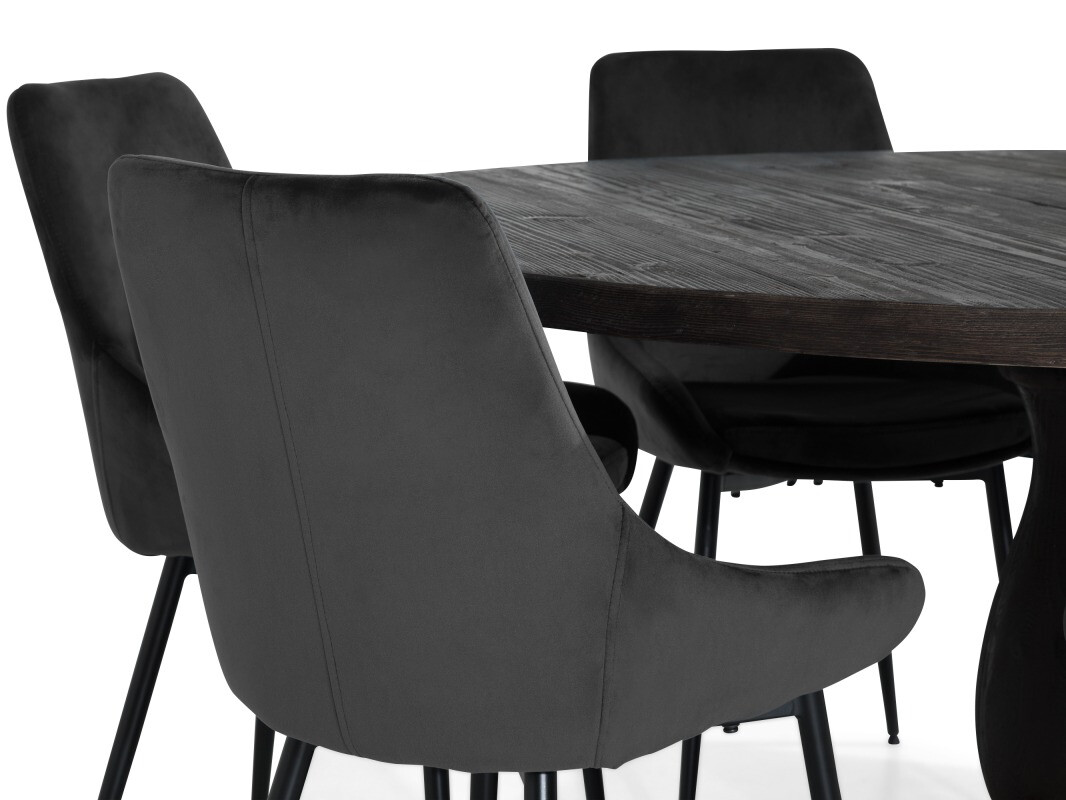 Conjunto de comedor Scandinavian Choice 744 (Gris + Negro)