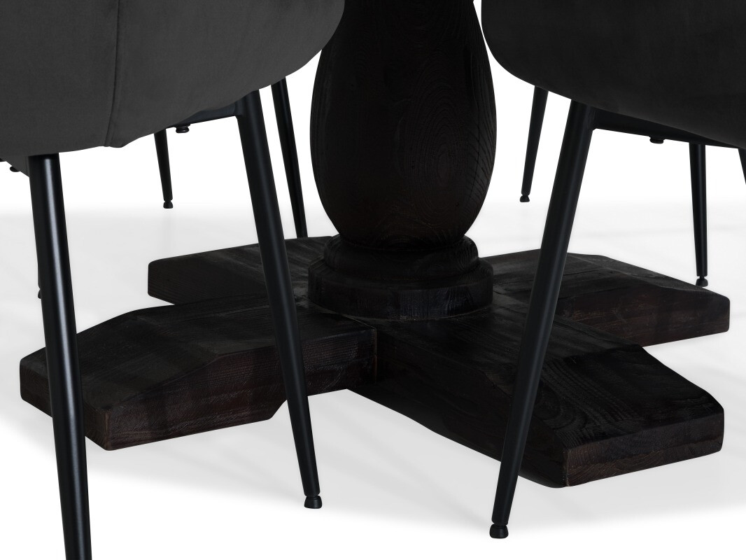 Conjunto de comedor Scandinavian Choice 744 (Gris + Negro)