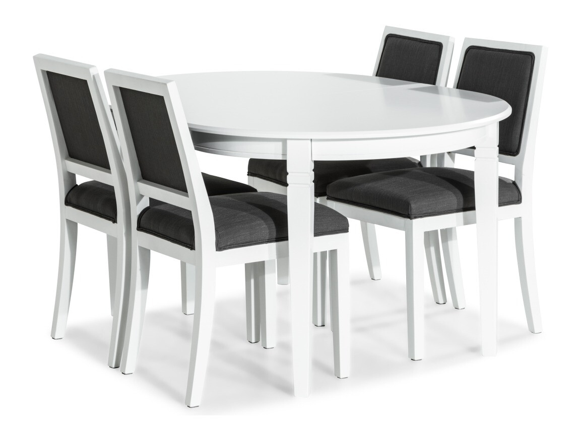 Conjunto de comedor Scandinavian Choice 752 (Blanco + Gris oscuro)
