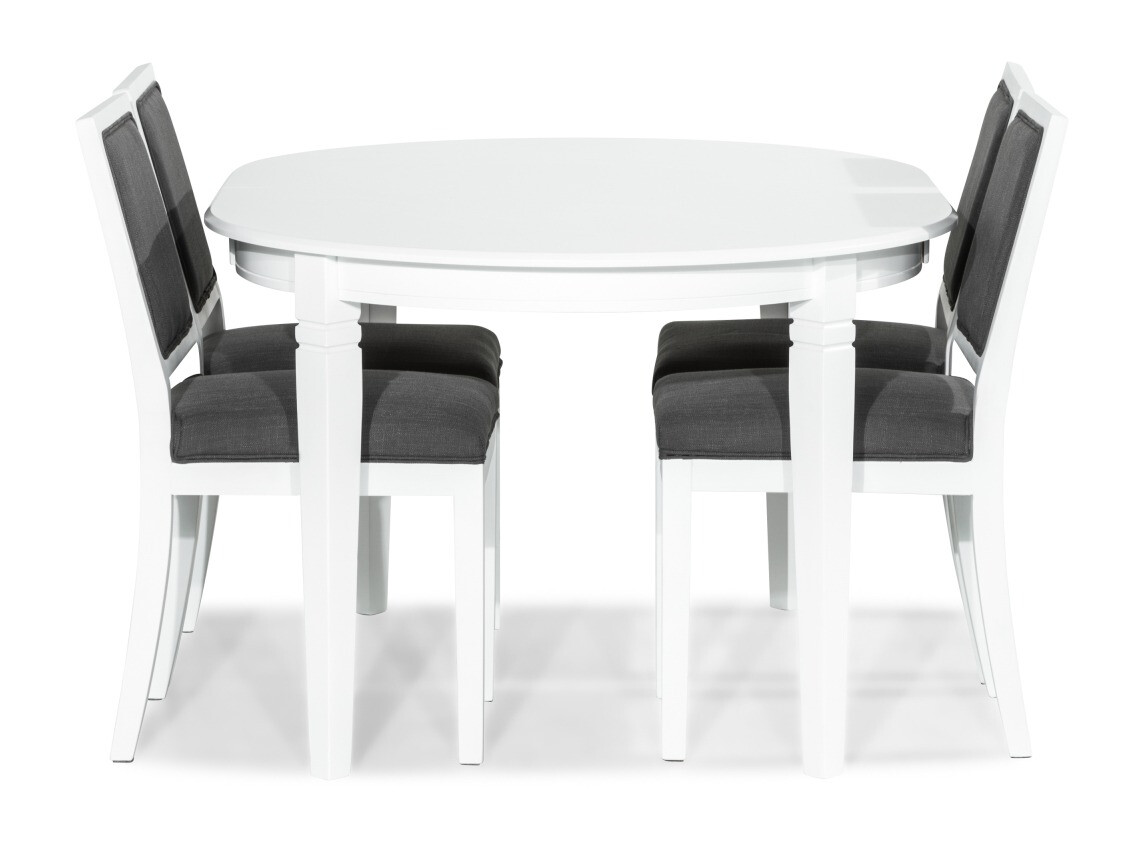 Conjunto de comedor Scandinavian Choice 752 (Blanco + Gris oscuro)