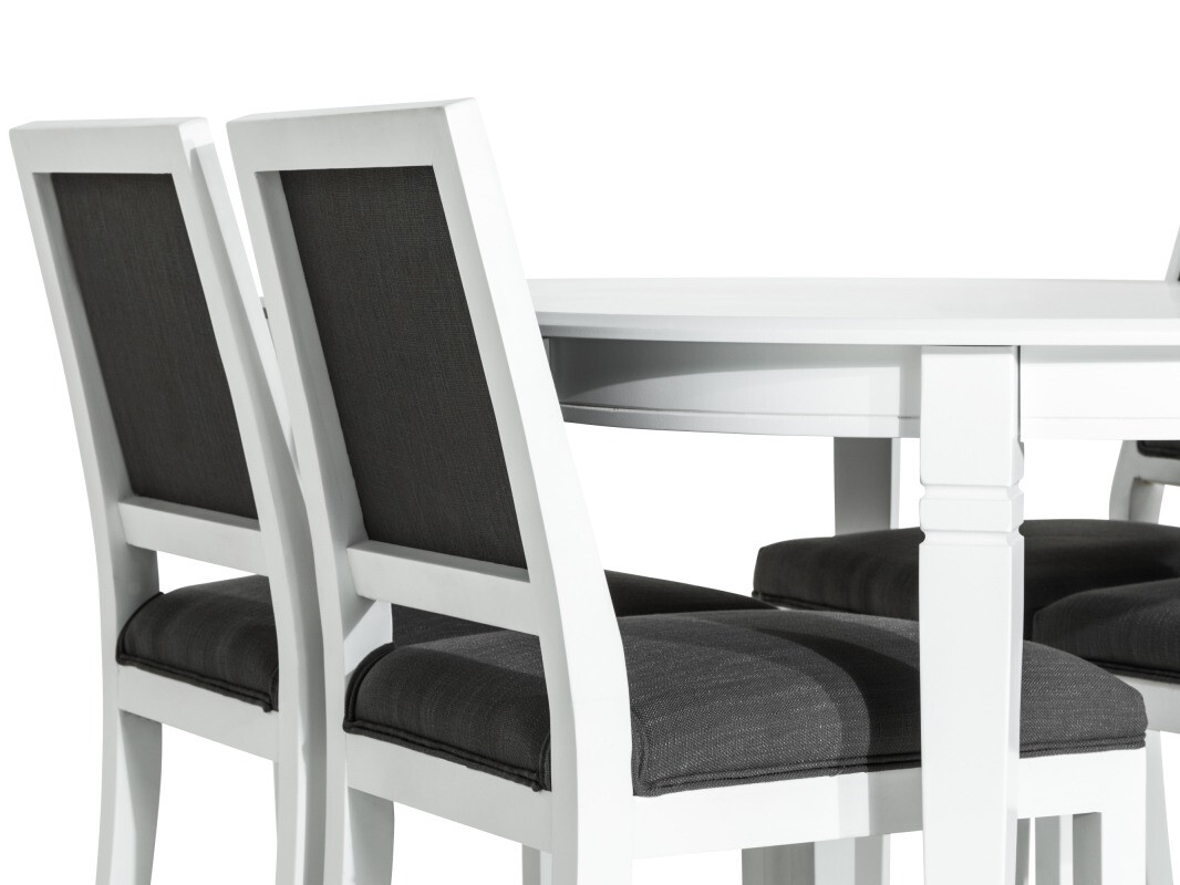 Conjunto de comedor Scandinavian Choice 752 (Blanco + Gris oscuro)