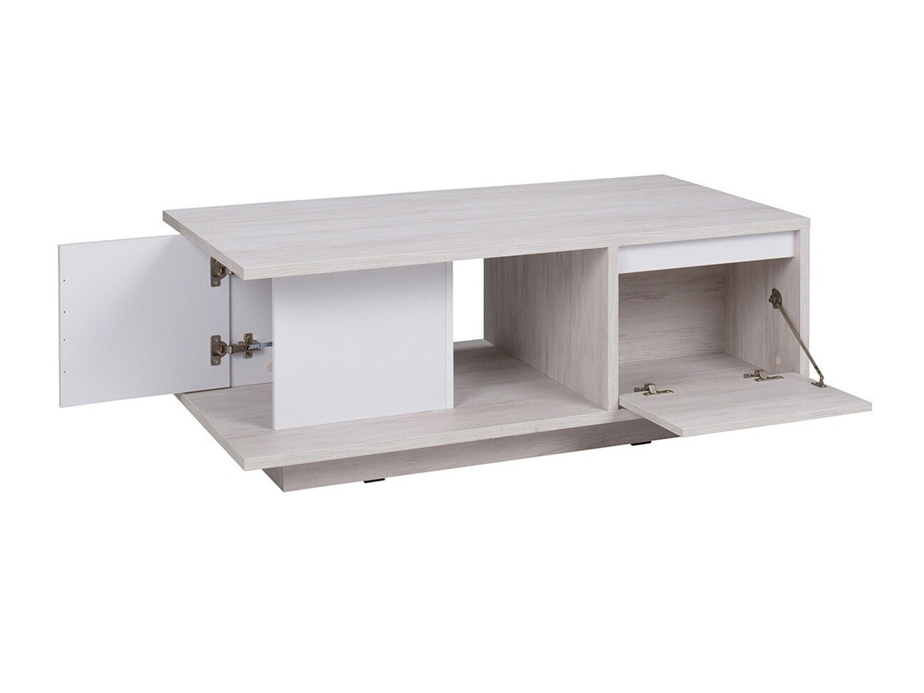 Conjunto de salón Fivelbo 114 (Roble blanqueado + Blanco brillante)