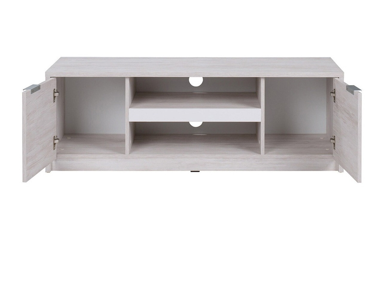 Conjunto de salón Fivelbo 114 (Roble blanqueado + Blanco brillante)