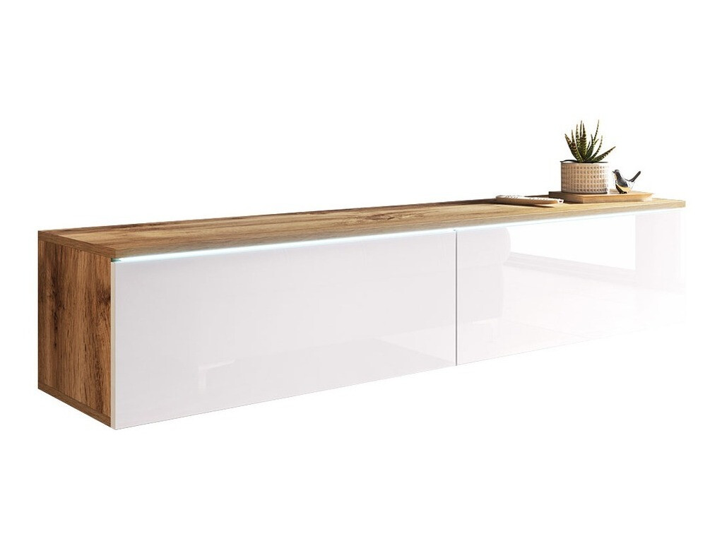 Mueble TV Scientia (Roble wotan + Blanco brillante)