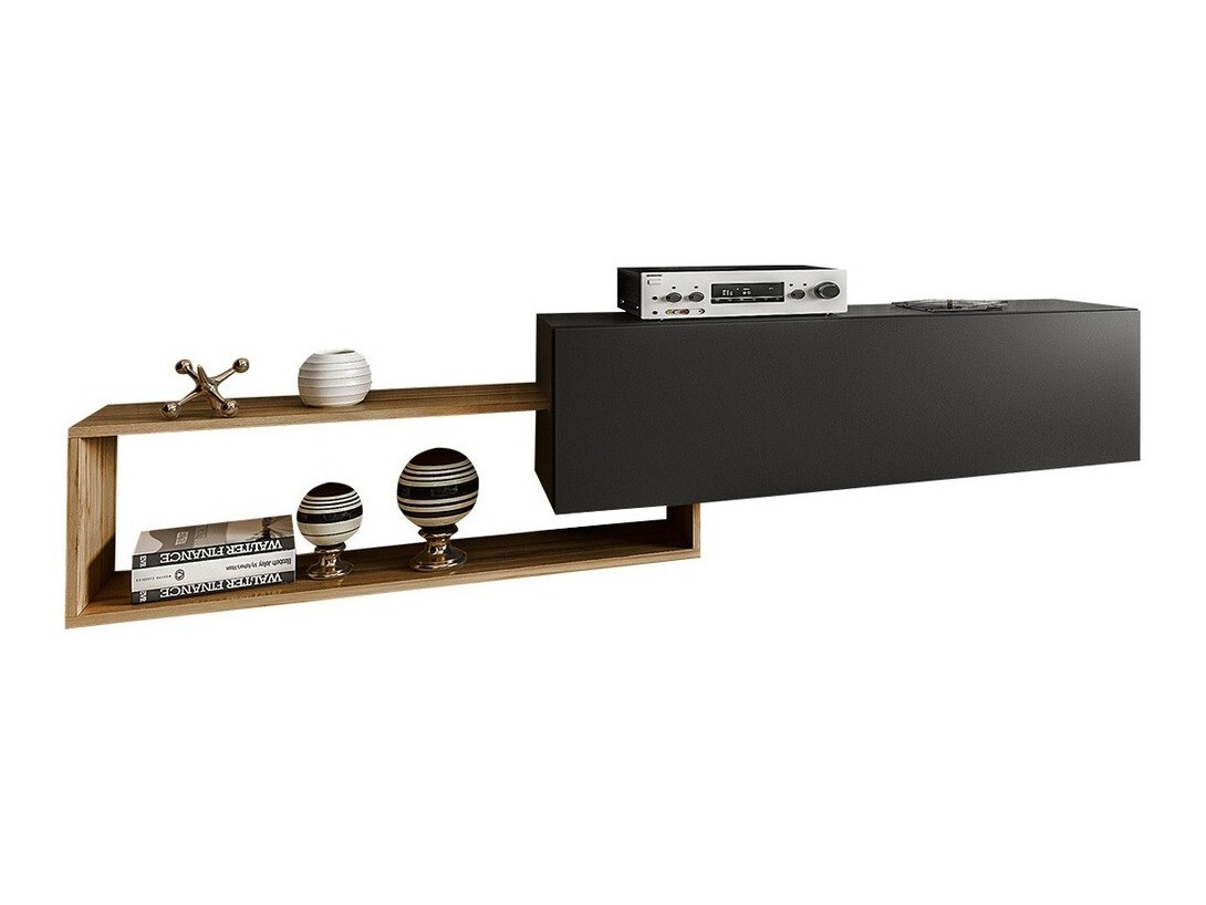 Mueble TV Utica 101 (Negro + Roble wotan)