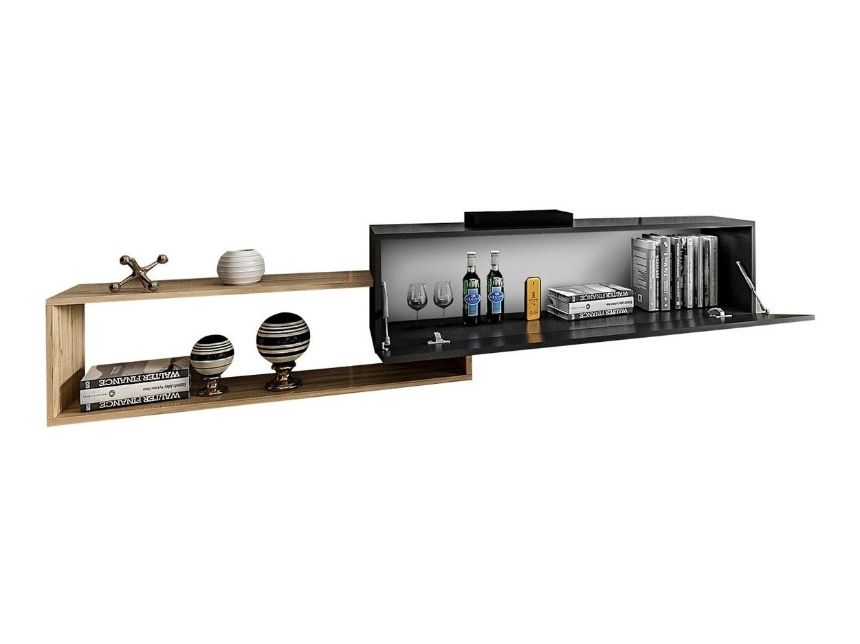 Mueble TV Utica 101 (Negro + Roble wotan)