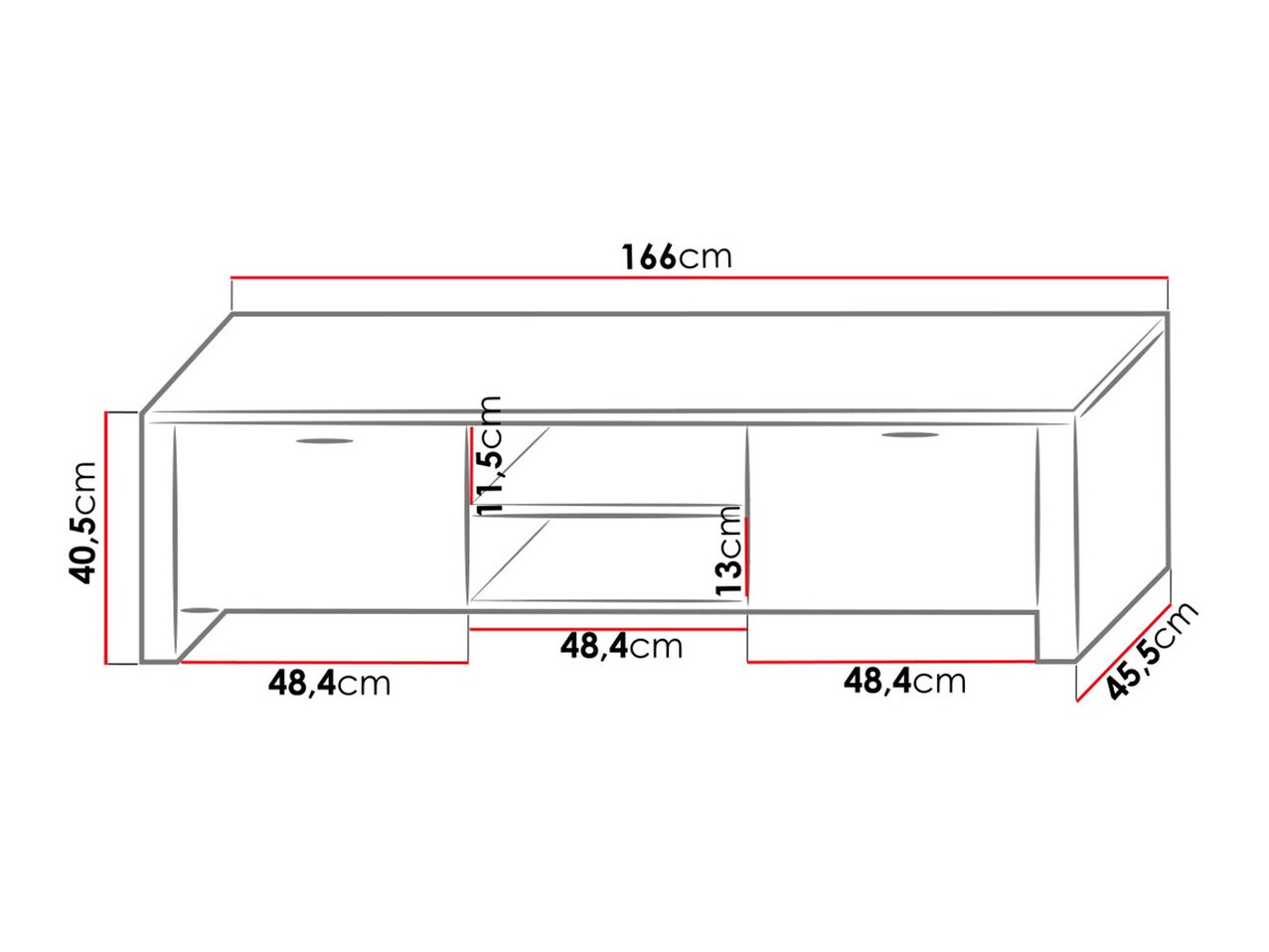 Mueble TV Nashville 104 (Blanco + Blanco brillante)