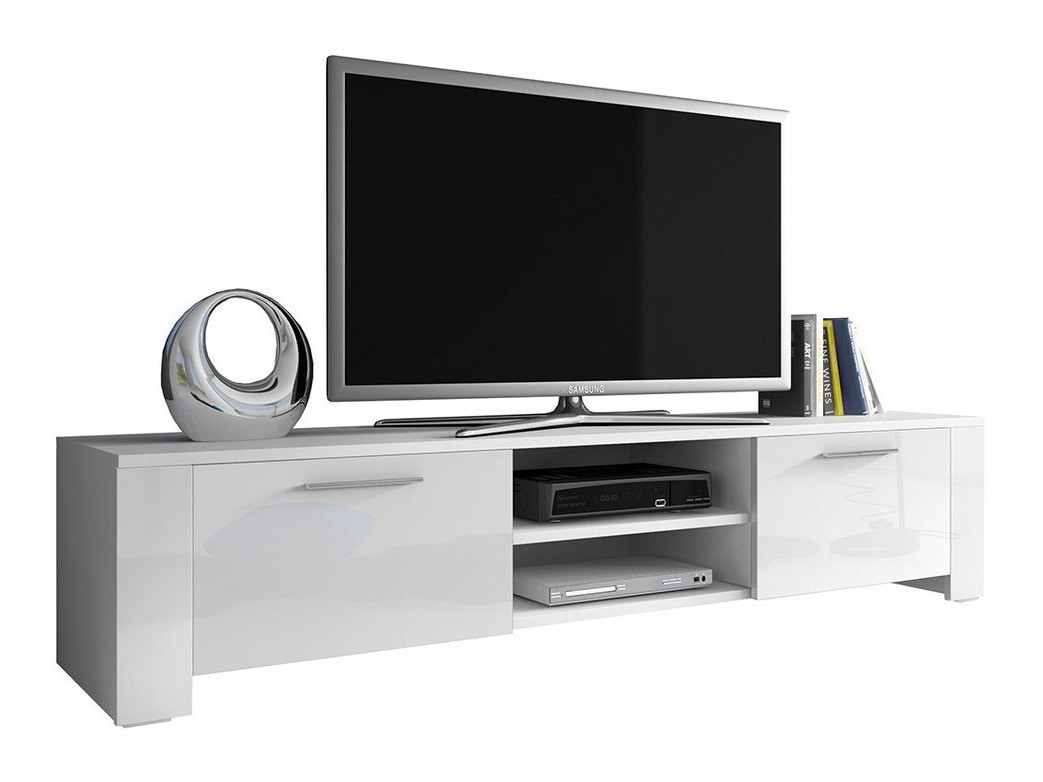 Mueble TV Nashville 104 (Blanco + Blanco brillante)