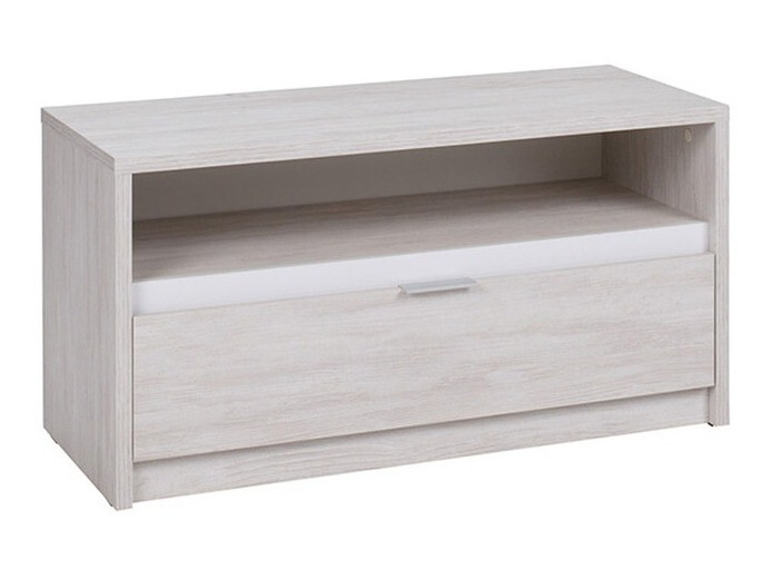 Mueble TV Providence 122 (Roble blanqueado + Blanco brillante)