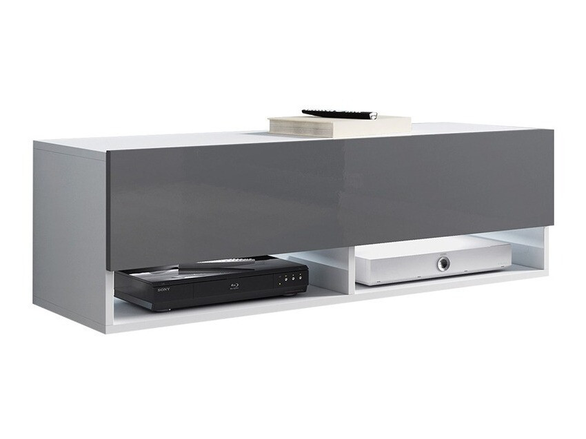 Mueble TV Sarasota 117 (Blanco + Gris brillante)
