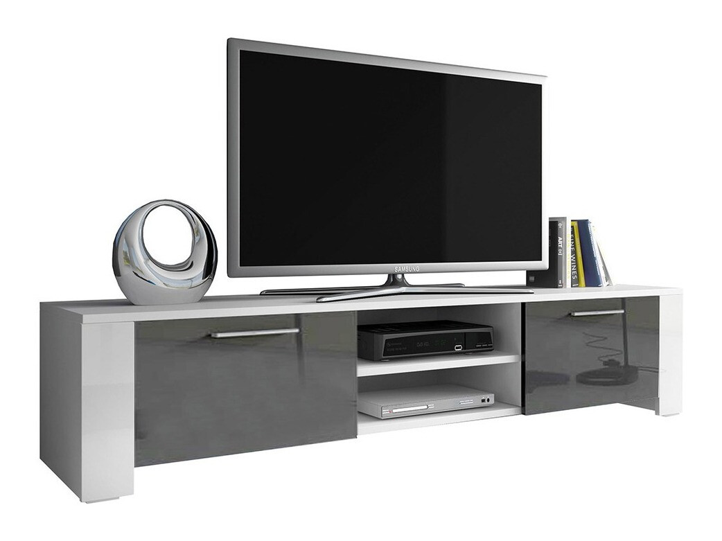 Mueble TV Uva II (Blanco + Gris brillante)