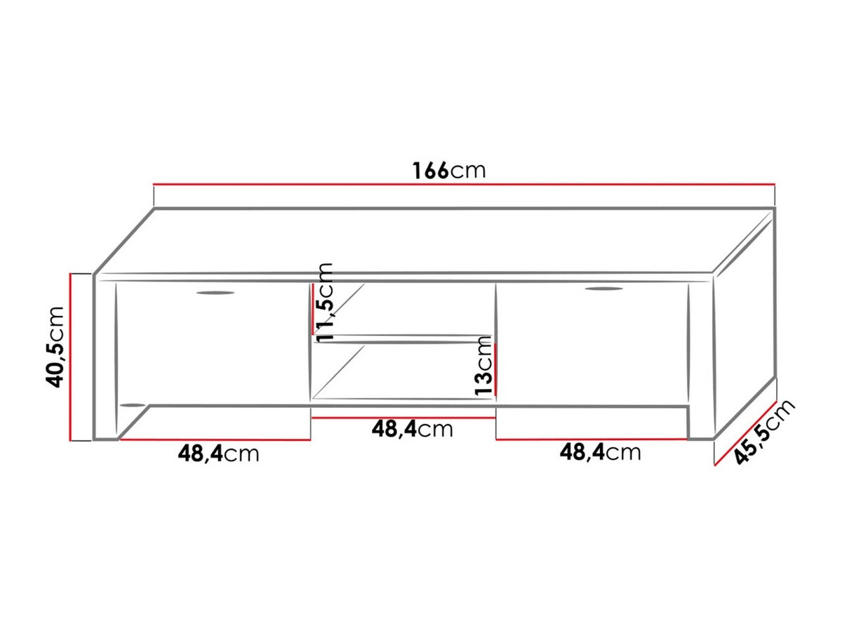 Mueble TV Uva II (Blanco + Gris brillante)