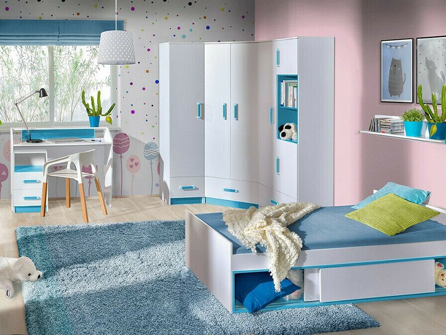 Estantería Lorlare 113 (Blanco + Turquesa)