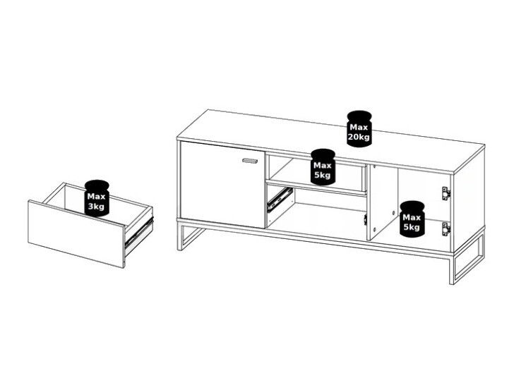 Mueble TV Baltesi 102 (Blanco + Roble Artisan)