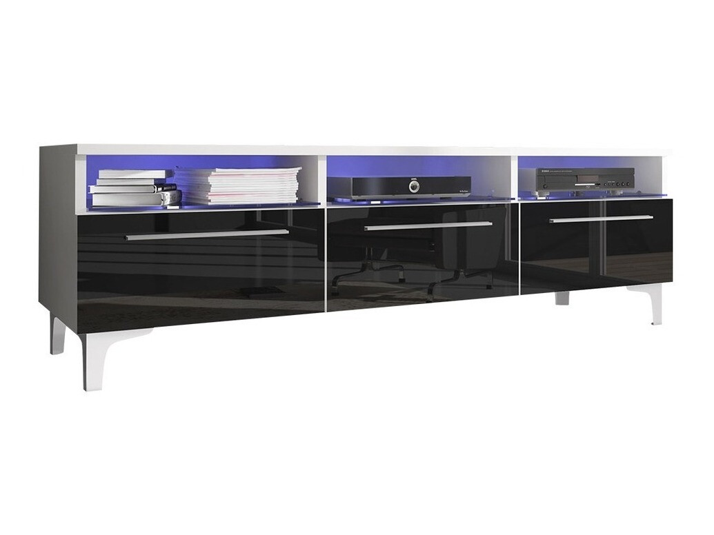 Mueble TV Nashville 117 (Blanco + Negro brillante)
