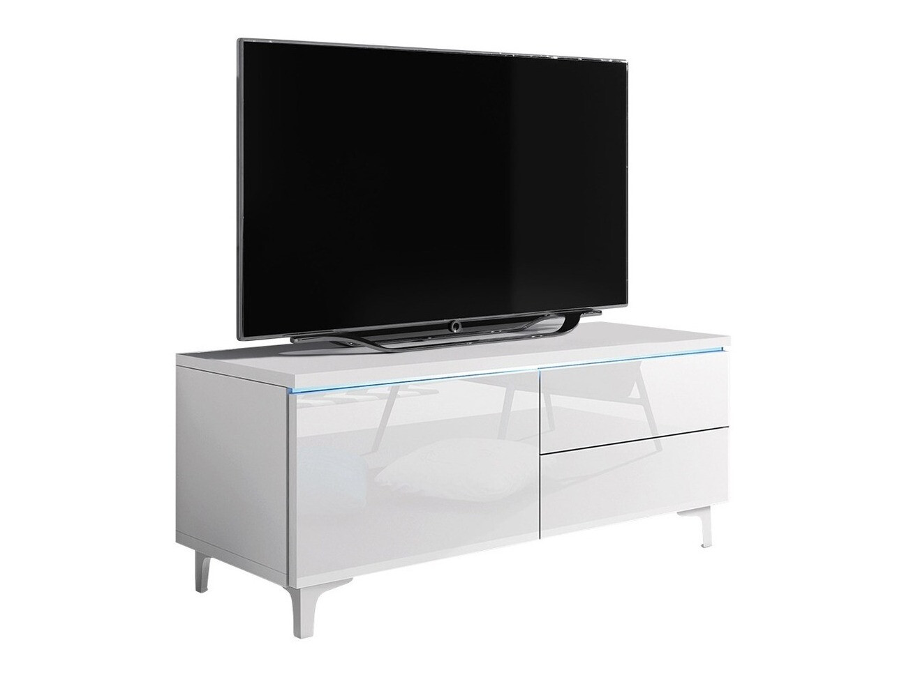 Mueble TV Nashville 118 (Blanco + Blanco brillante)