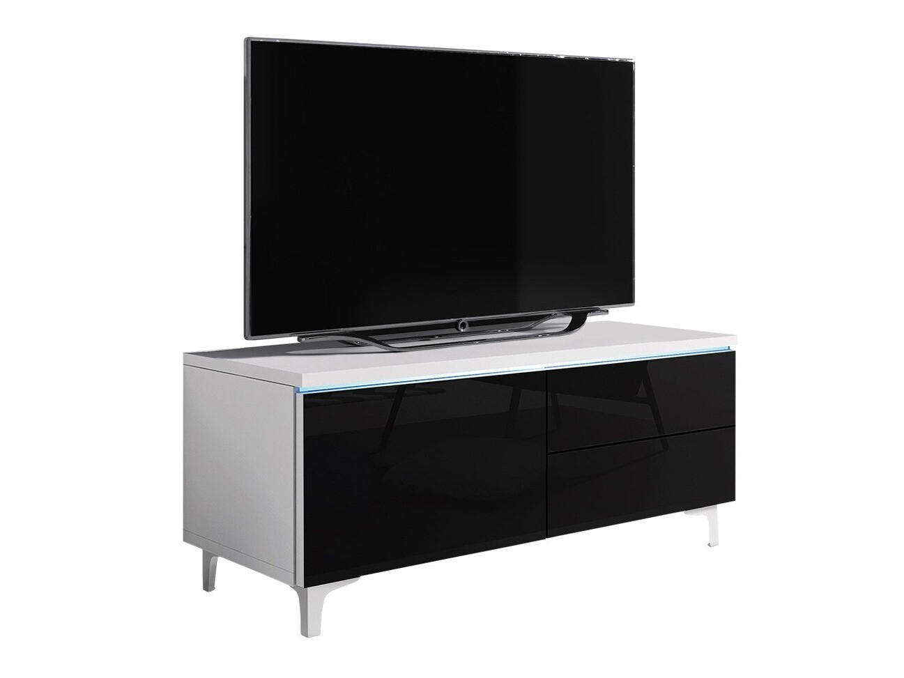Mueble TV Nashville 118 (Blanco + Negro brillante)