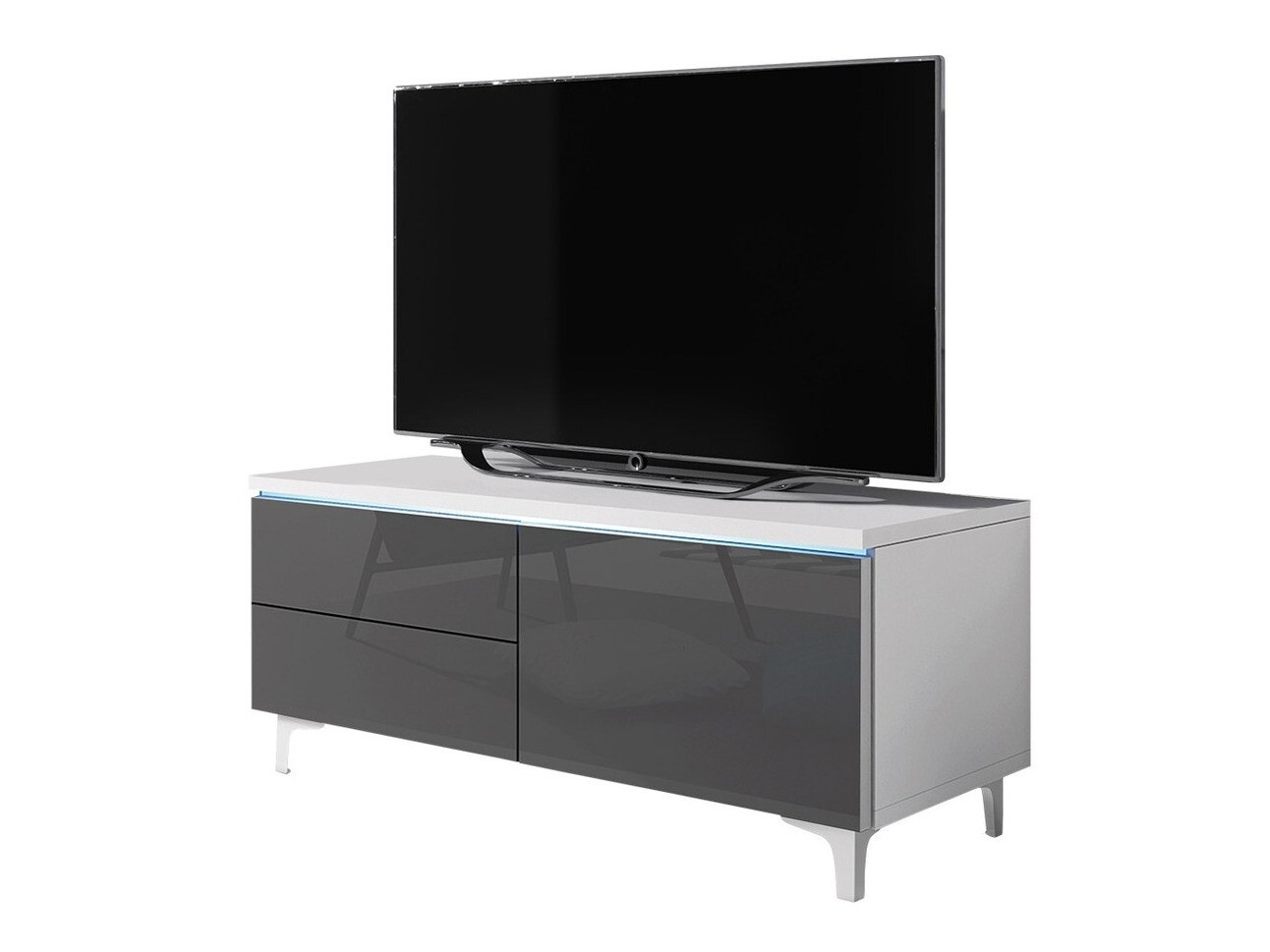 Mueble TV Nashville 119 (Blanco + Gris brillante)