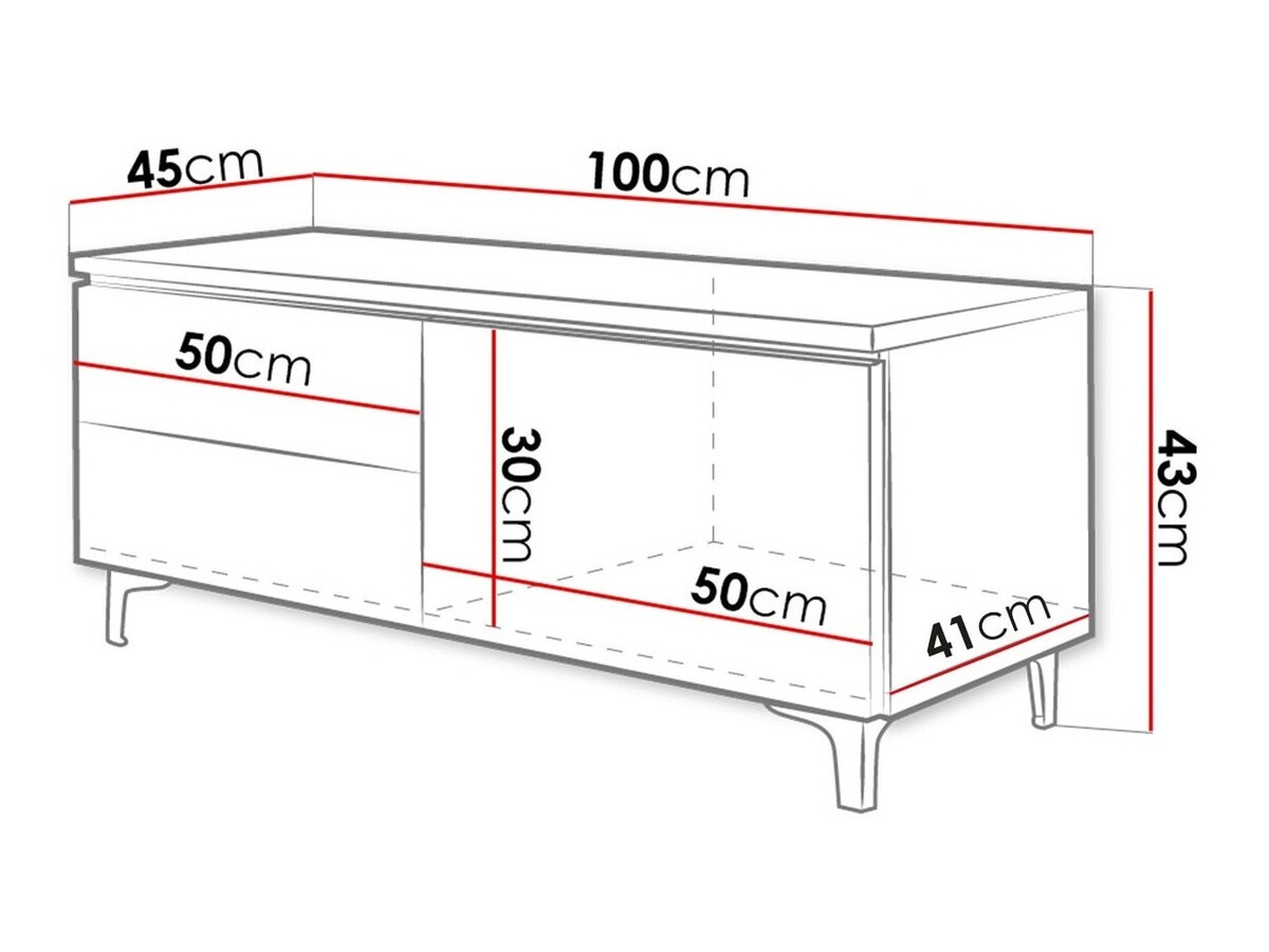 Mueble TV Nashville 119 (Blanco + Gris brillante)