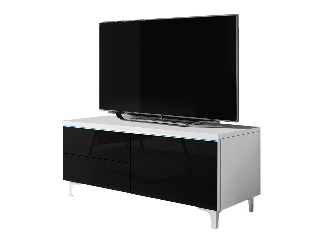 Mueble TV Nashville 119 (Blanco + Negro brillante)