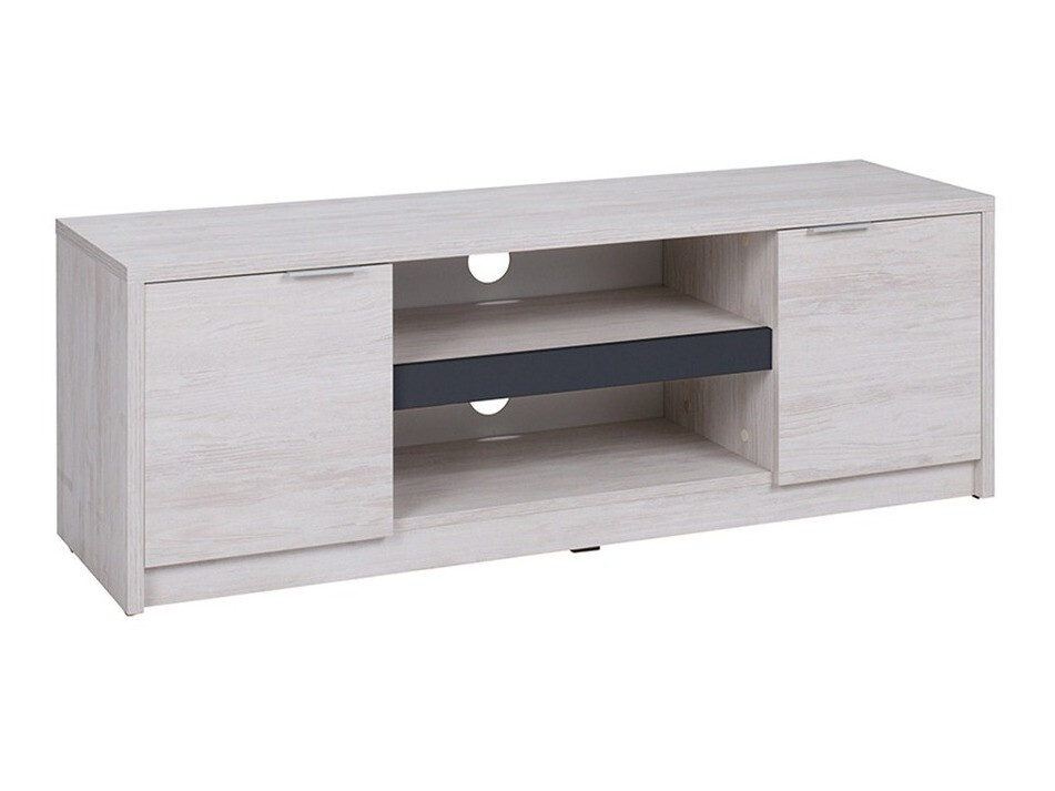 Mueble TV Providence 123 (Roble blanqueado + Grafito brillante)