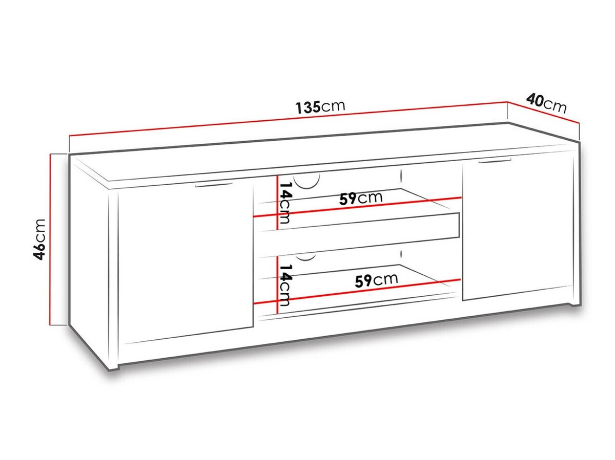 Mueble TV Providence 123 (Roble blanqueado + Grafito brillante)