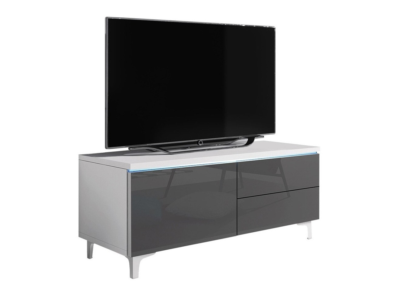 Mueble TV Uva III (Blanco + Gris brillante)