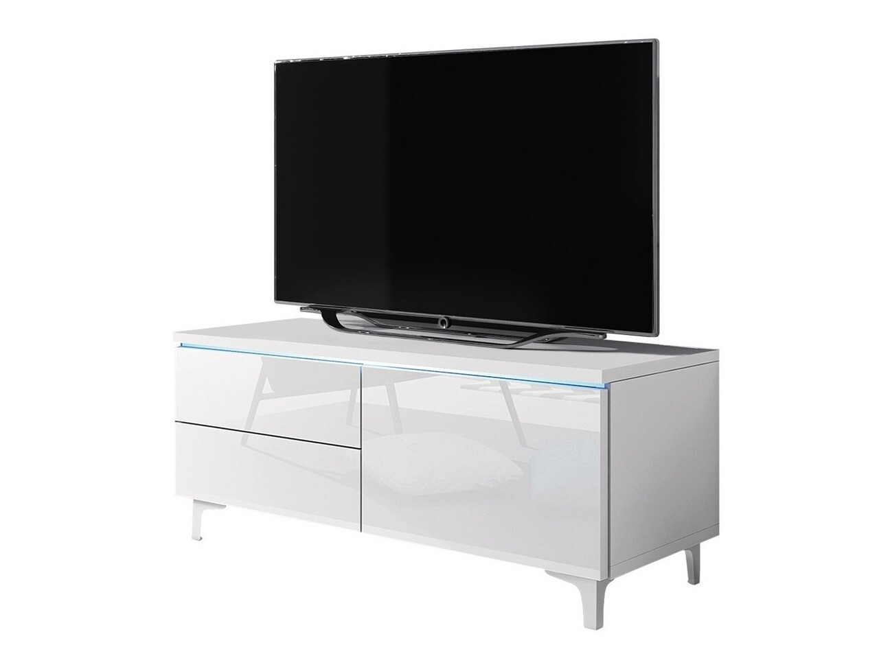 Mueble TV Uva IV (Blanco + Blanco brillante)