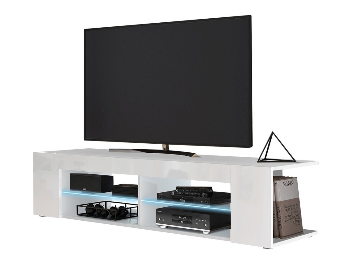 Mueble TV Ver (Blanco + Blanco brillante)