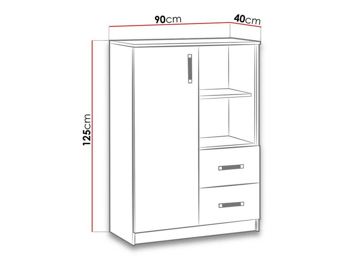 Cómoda Lorlare 105 (Blanco + Rosa)