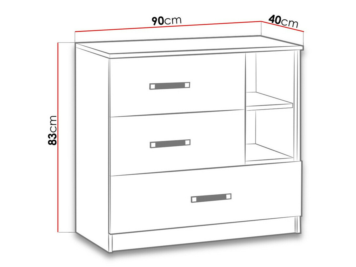 Cómoda Lorlare 108 (Blanco + Gris)