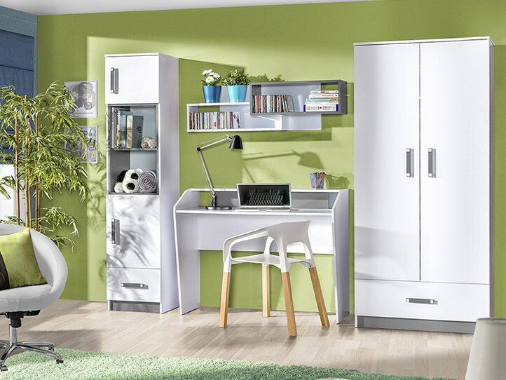 Estantería de pared Lorlare 104 (Blanco + Gris)